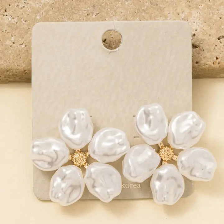 Petal Pearl Statement Earrings