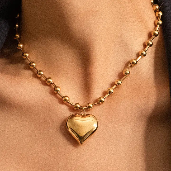 Paris Gold Heart Necklace