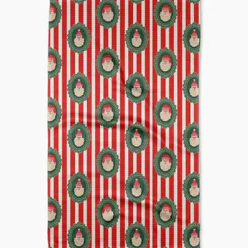 Striped Santa Tea Towel