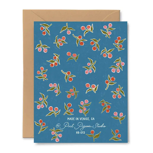 Blue Dahlia Birthday Card