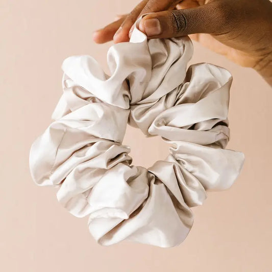 Latte Satin Jumbo Scrunchie