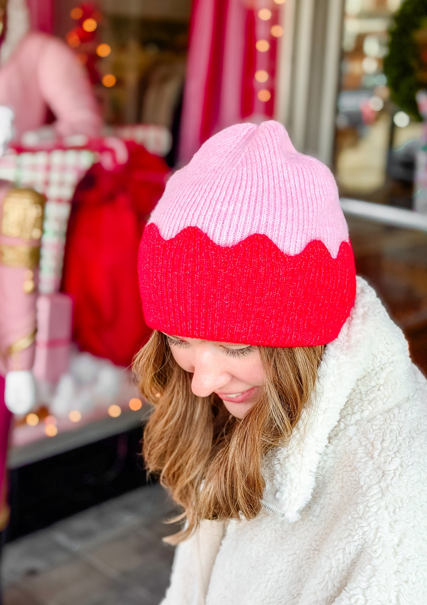 Pink/Red Melody Beanie