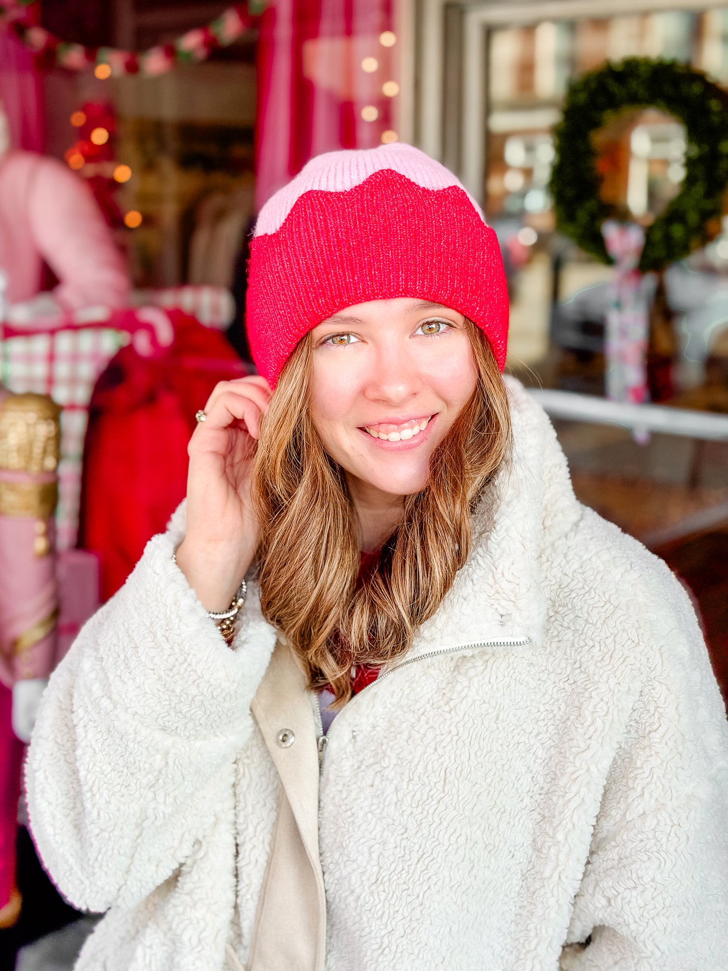 Pink/Red Melody Beanie