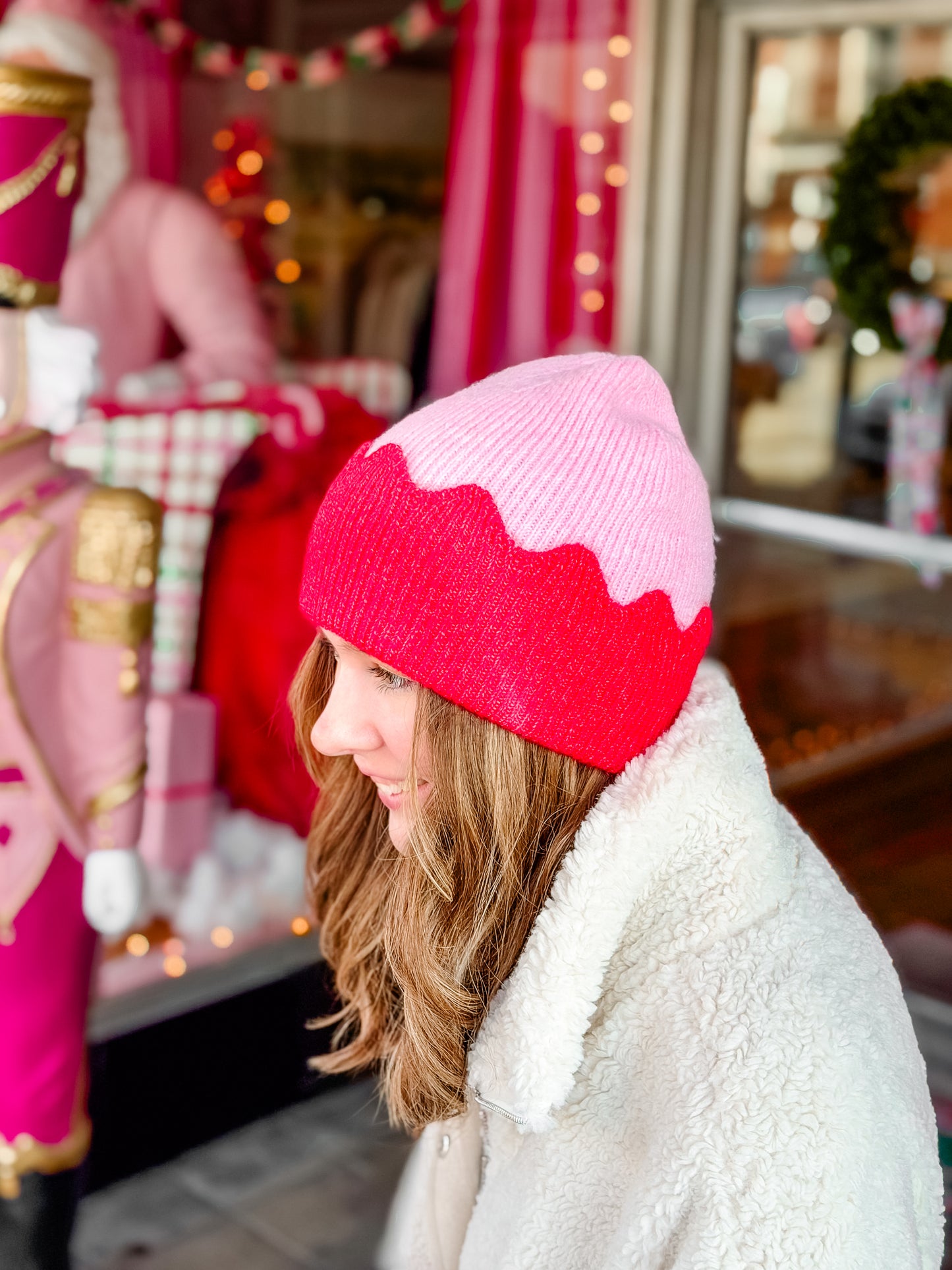 Pink/Red Melody Beanie