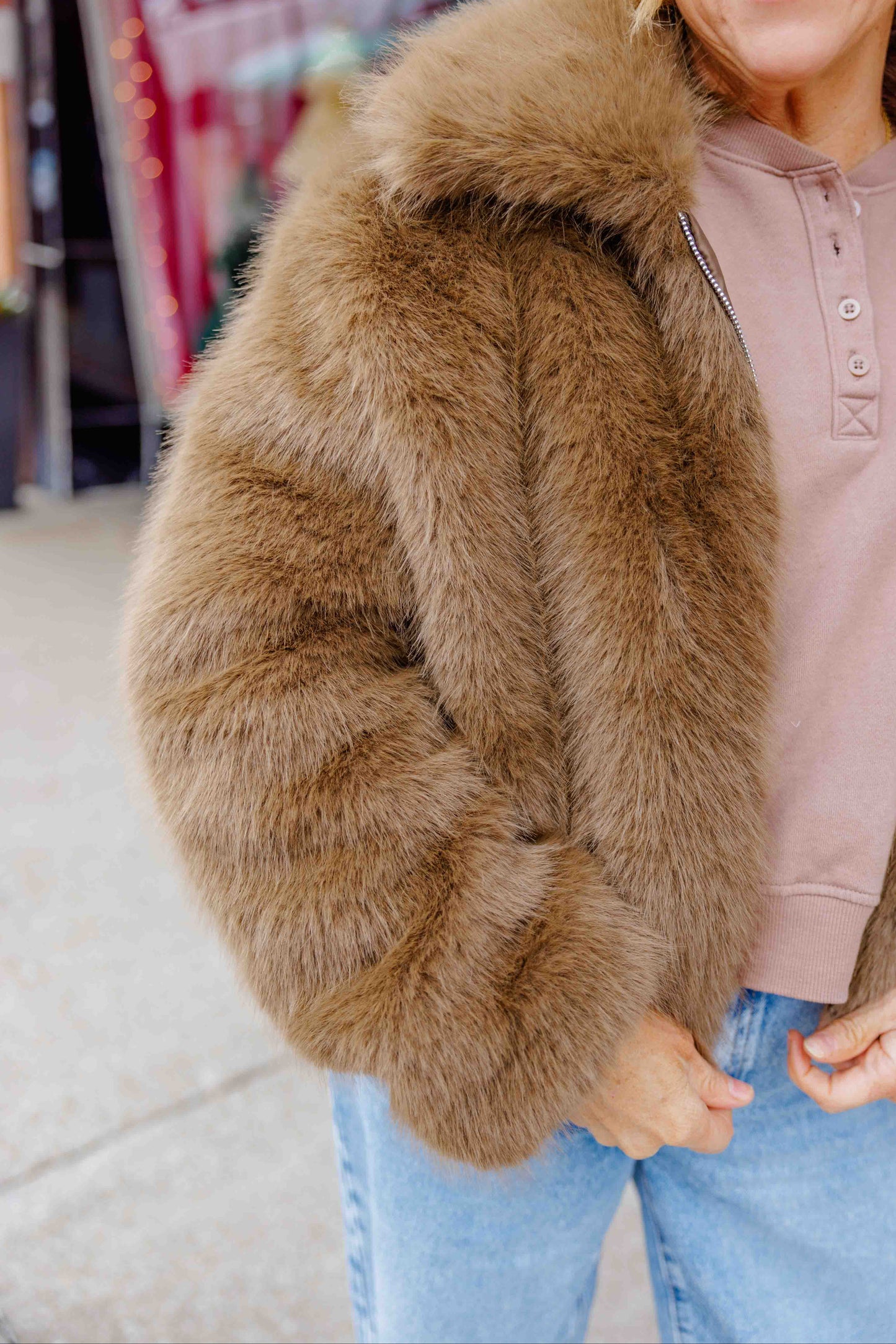Caramel Faux Fur Jacket