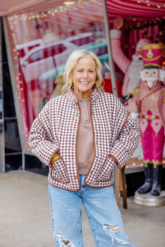 Brown Gingham Jacket