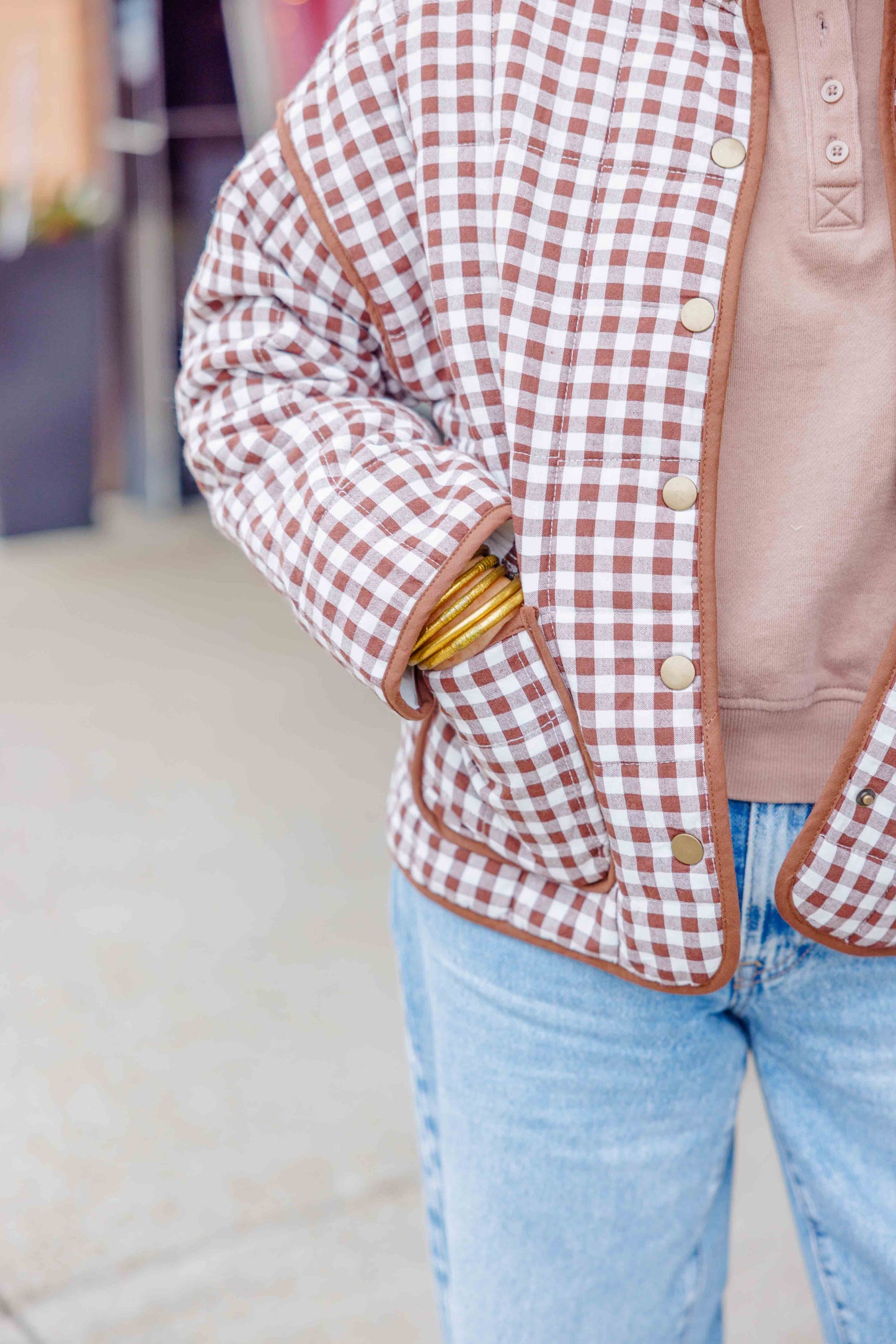 Brown Gingham Jacket