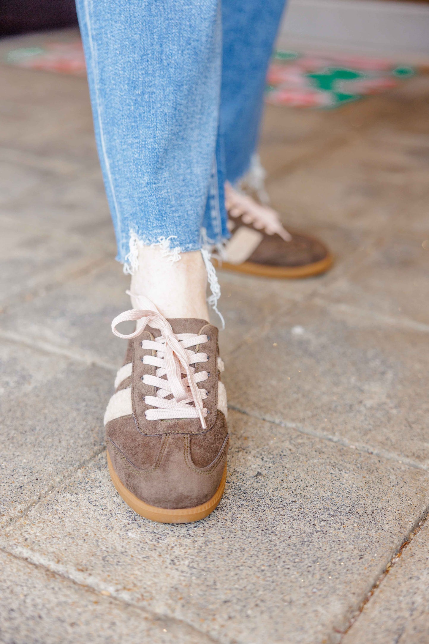 Sandra Khaki Slip On Shoe