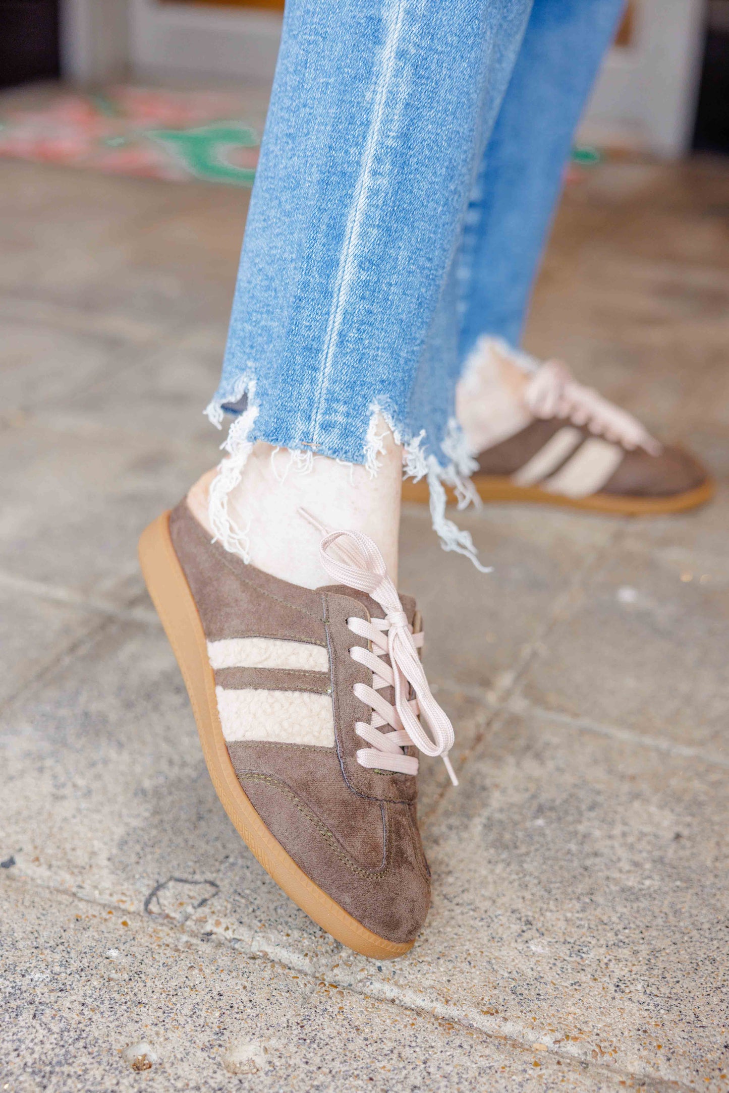 Sandra Khaki Slip On Shoe