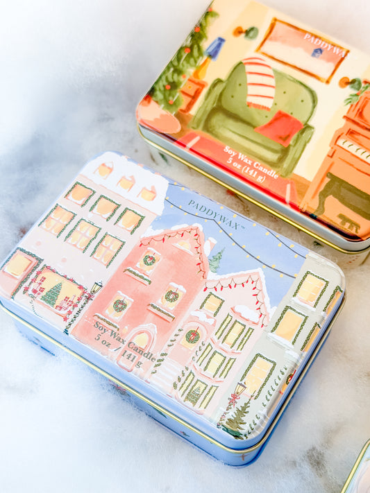 Christmas Village 5oz Candle Tin