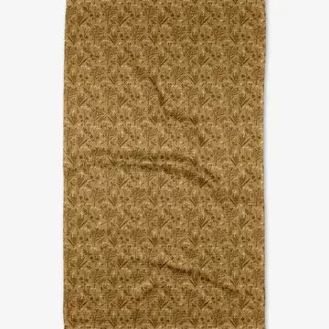Golden Fall Flowers Tea Towel