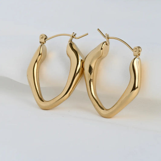 18K Gold Plated Figure Hoops