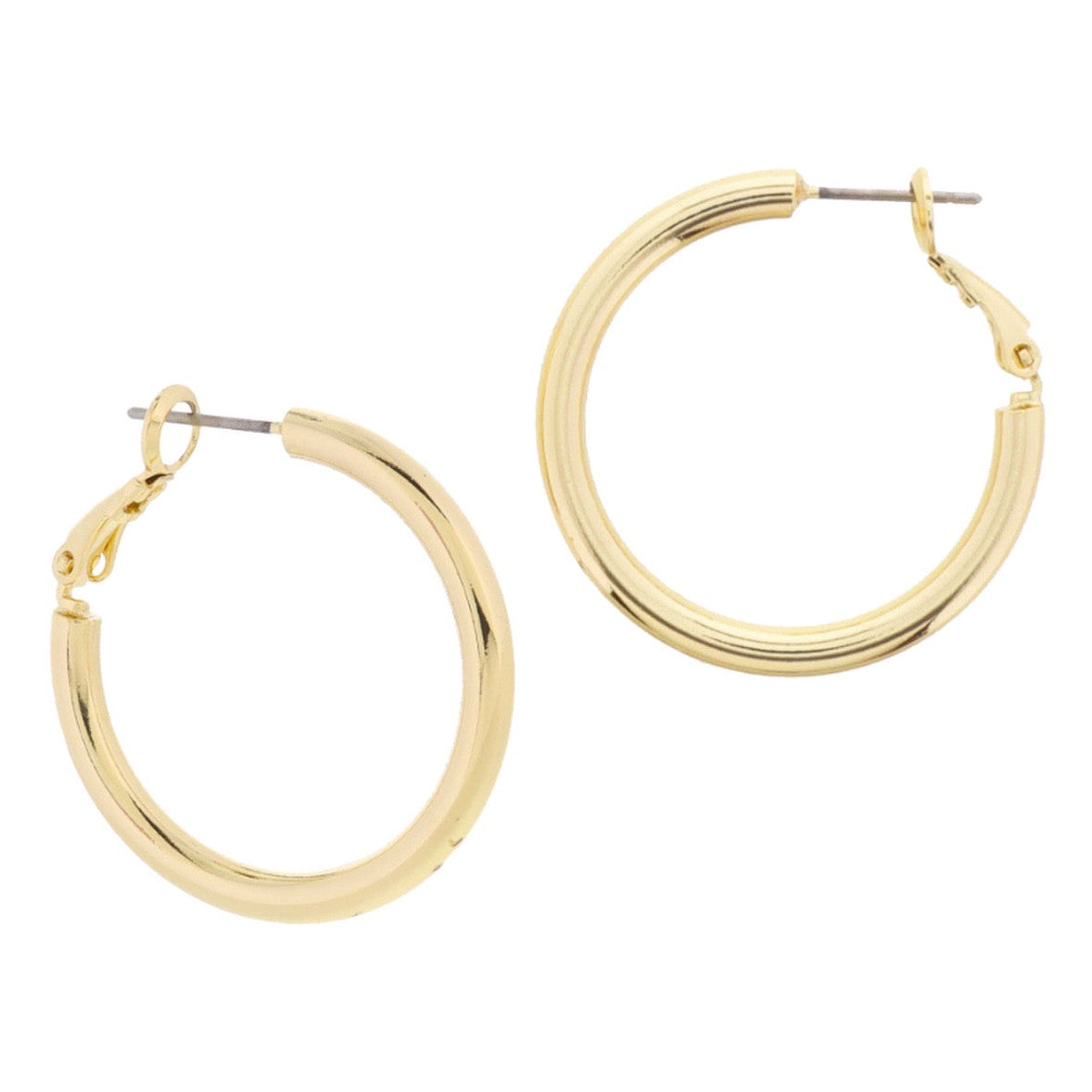 18K Gold Plated Thin Tubular Hoop Earrings