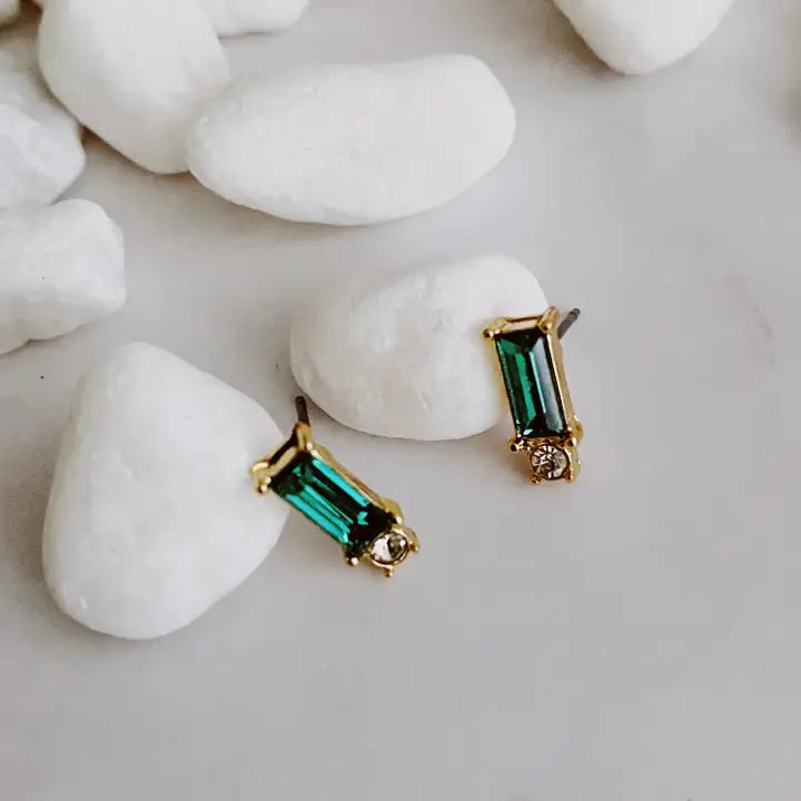 Baguette Stone Stud Earring