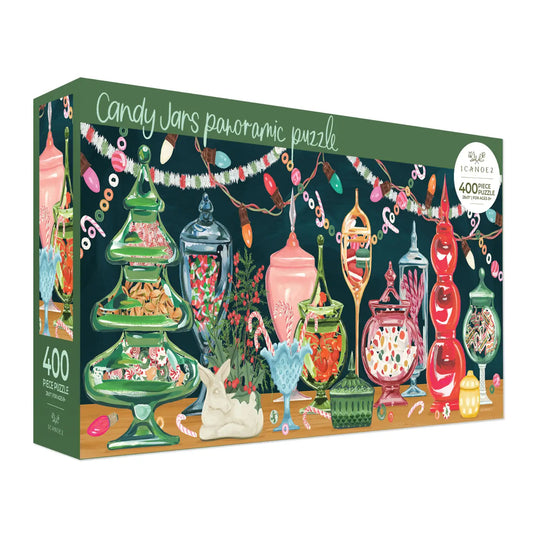 Candy Jars 400 Piece Panoramic Holiday Jigsaw Puzzle