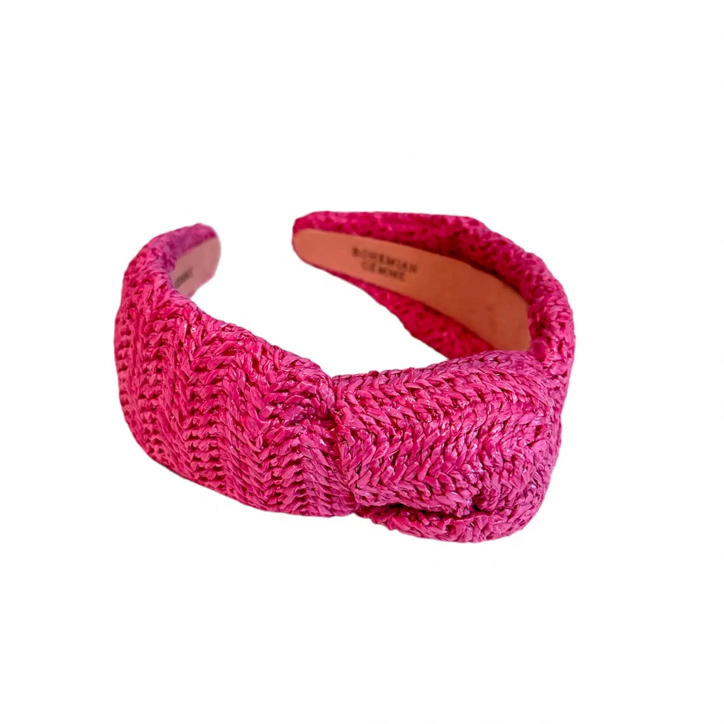 Pink Raffia Knotted Headband