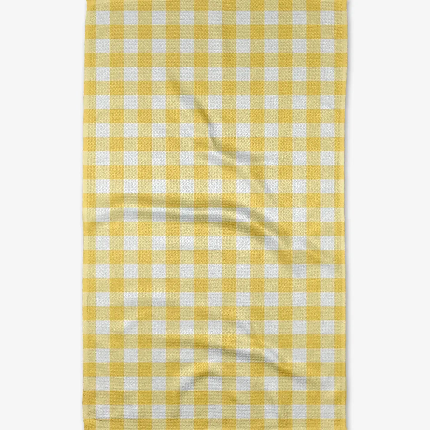 Lemon Gingham Geometry Towel