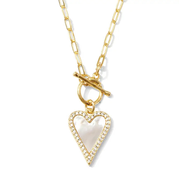 Mother of Pearl Heart Necklace