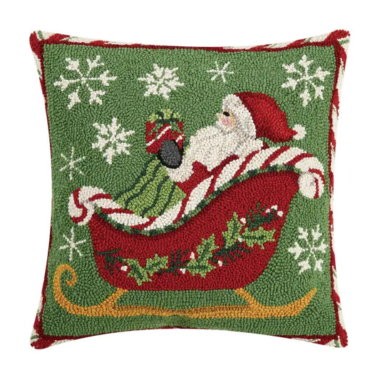 Santa Sleigh Hook Pillow