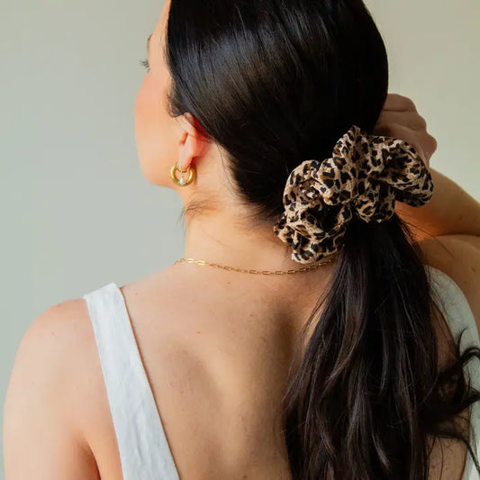 Spotted Cheetah Jumbo Scrunchie