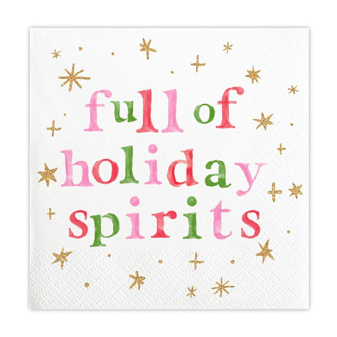 Full of Holiday Spirits Foil Beverage Napkins