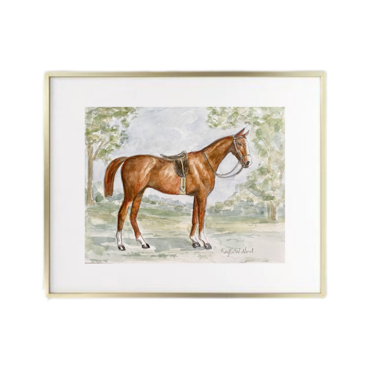Vintage Horse and Saddle Kayla Weber Print