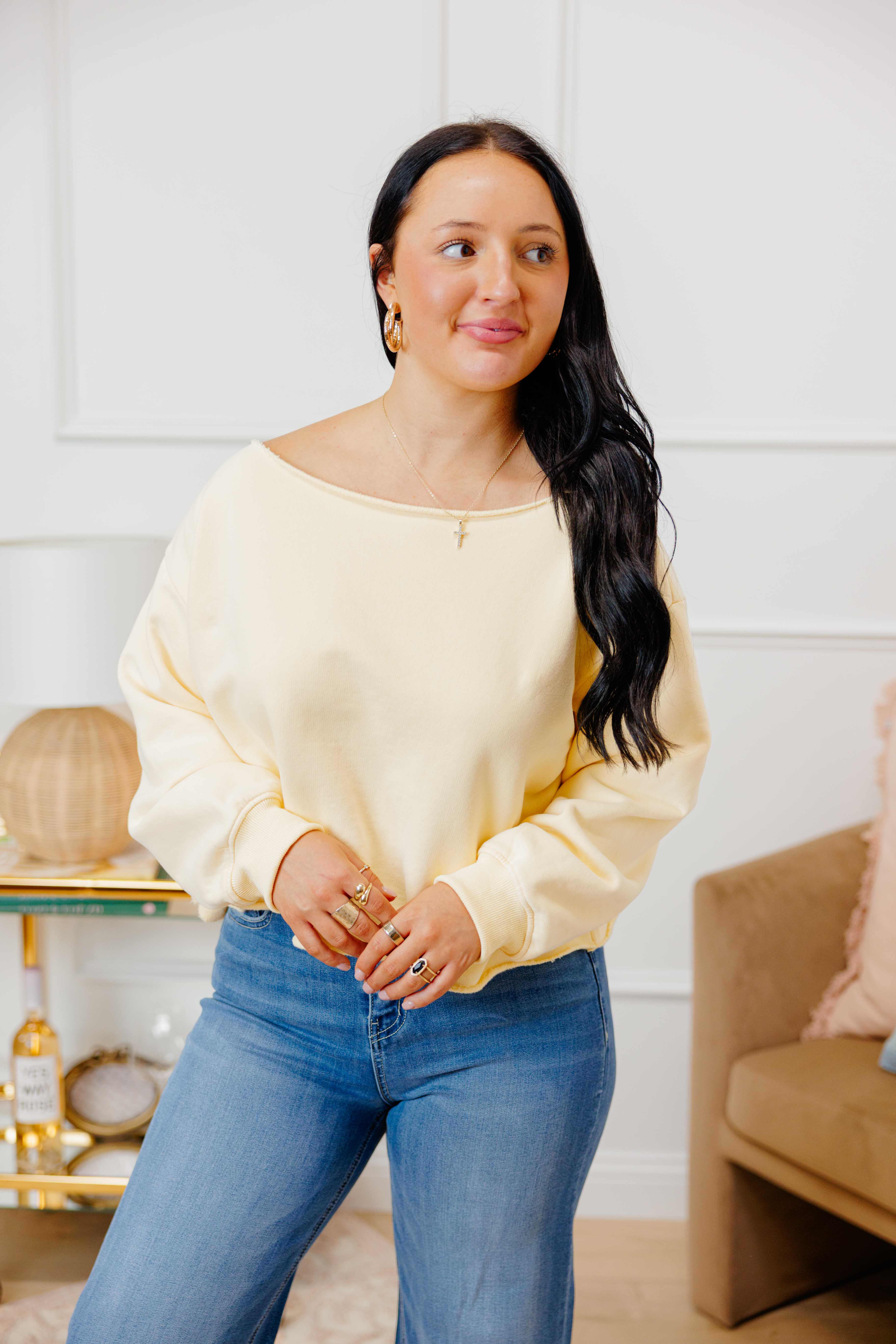 Off Shoulder Sweat Shirt