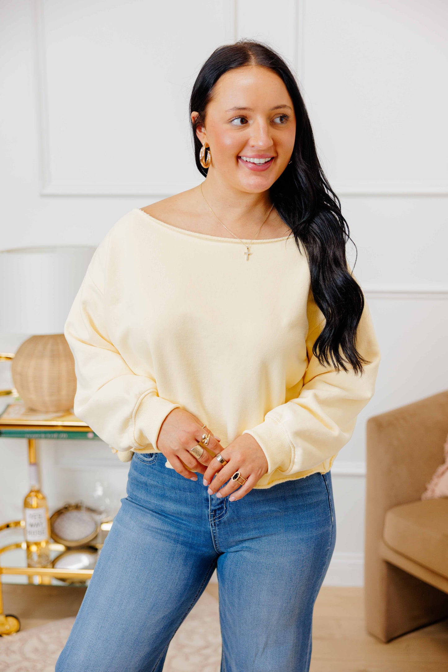 Off Shoulder Sweat Shirt