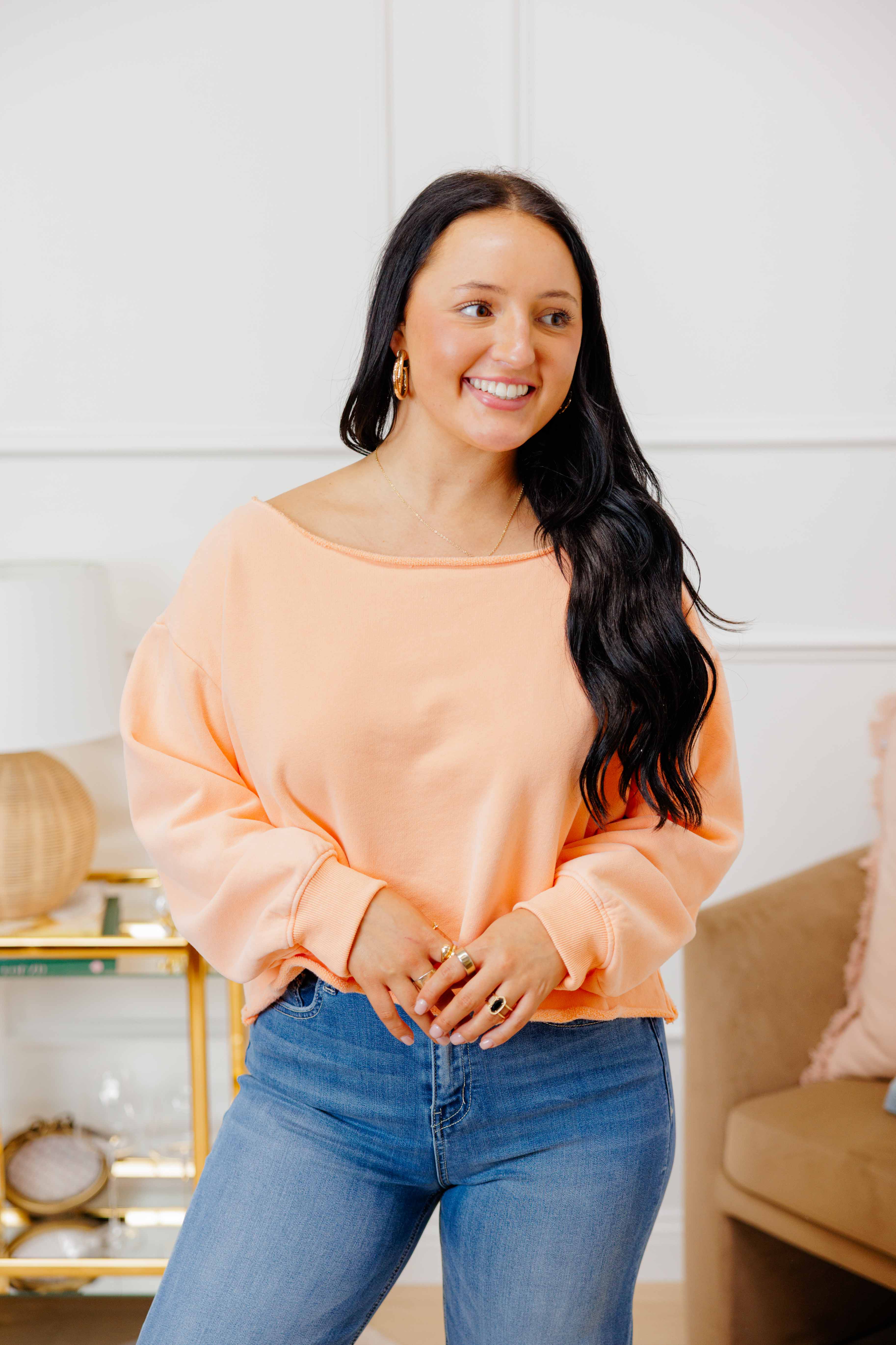 Off Shoulder Sweat Shirt