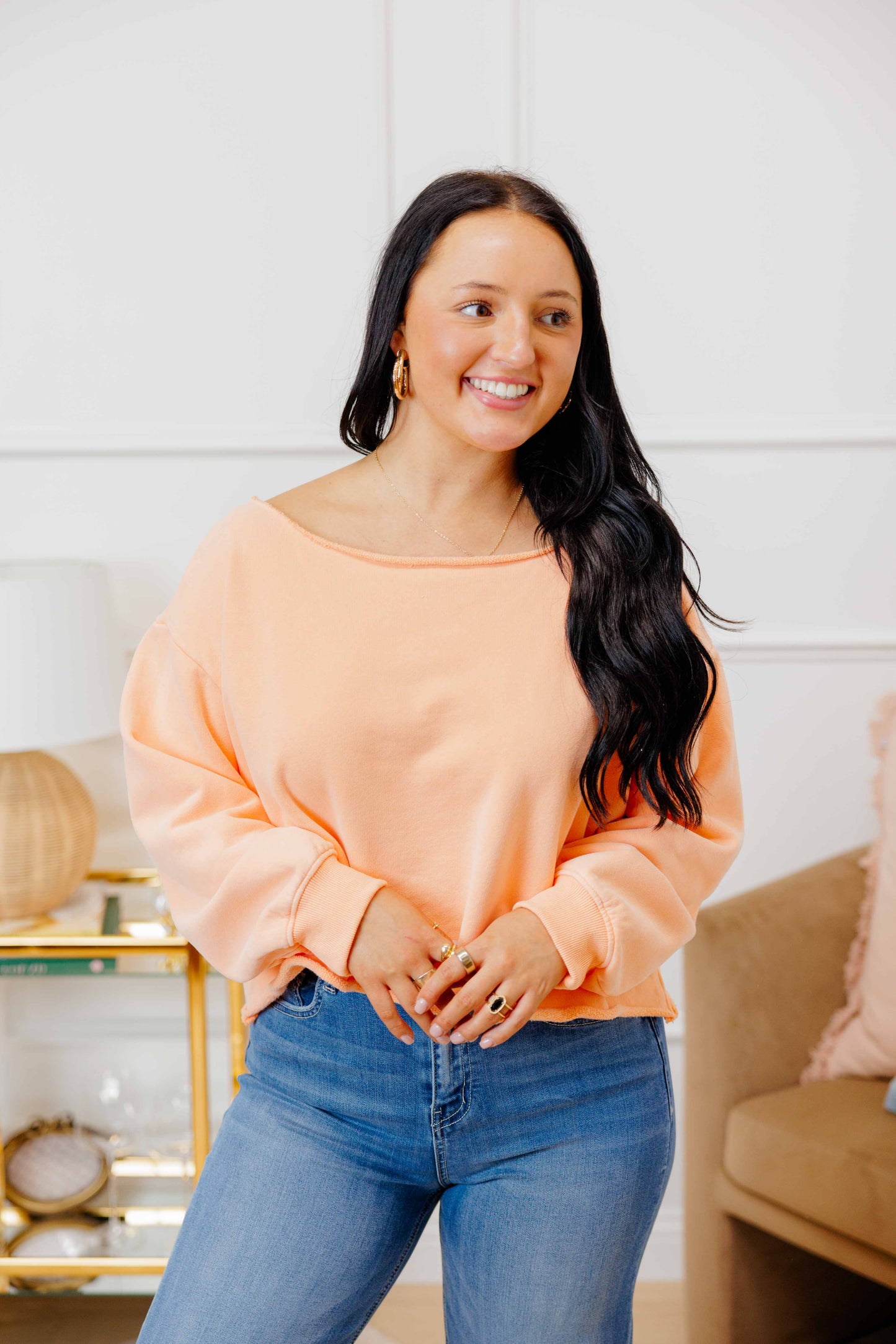 Off Shoulder Sweat Shirt