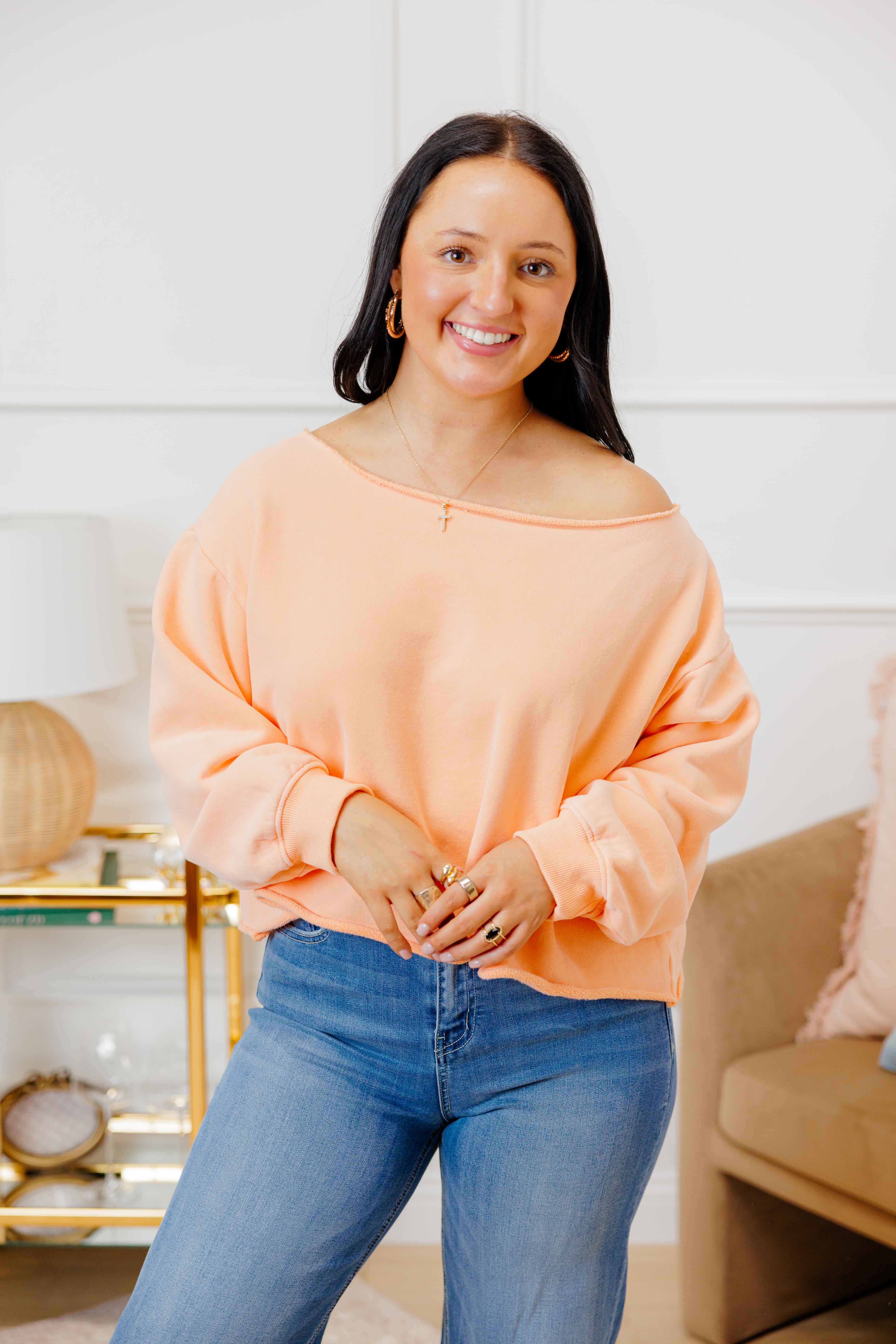 Off Shoulder Sweat Shirt