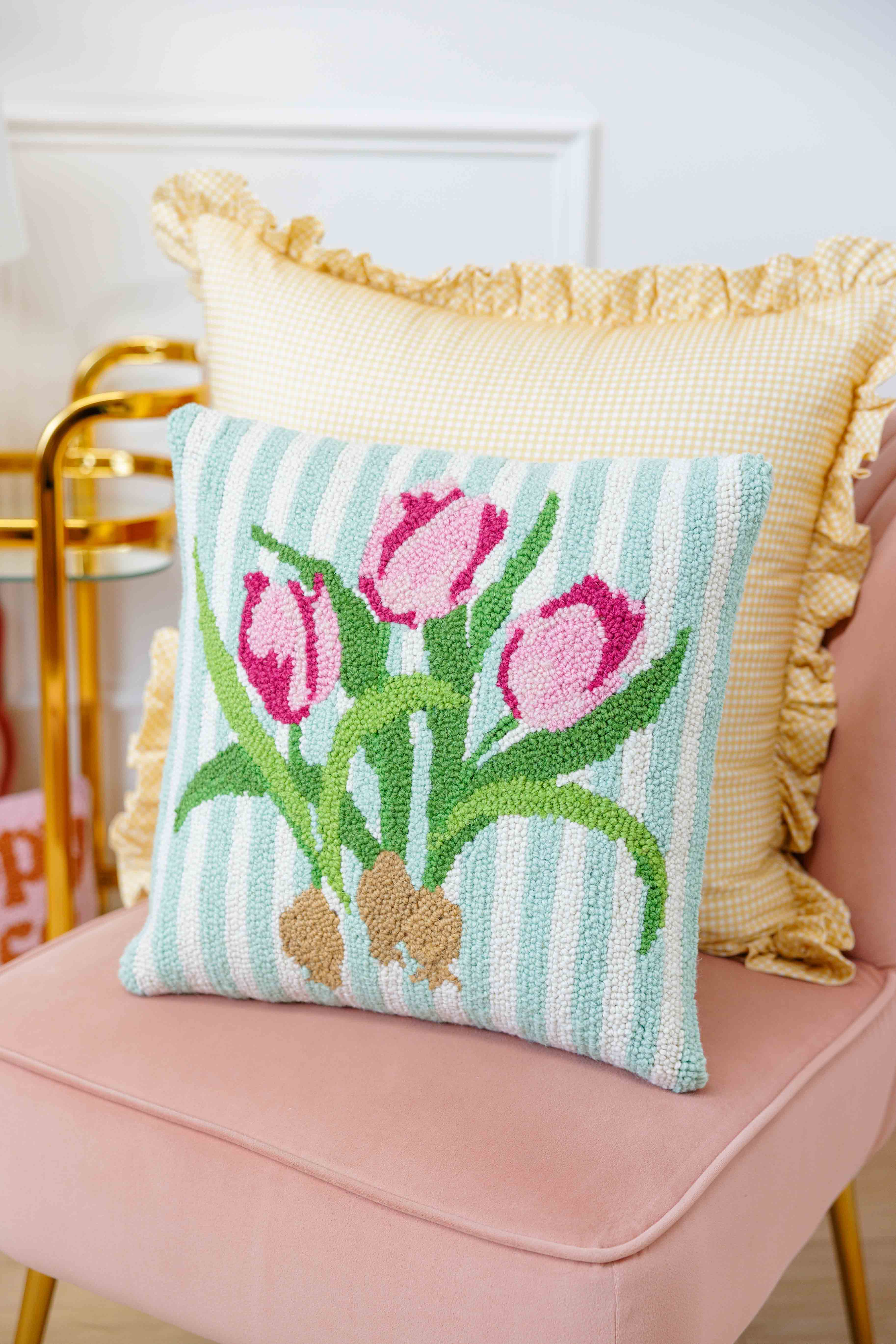Pink Tulip Hook Pillow
