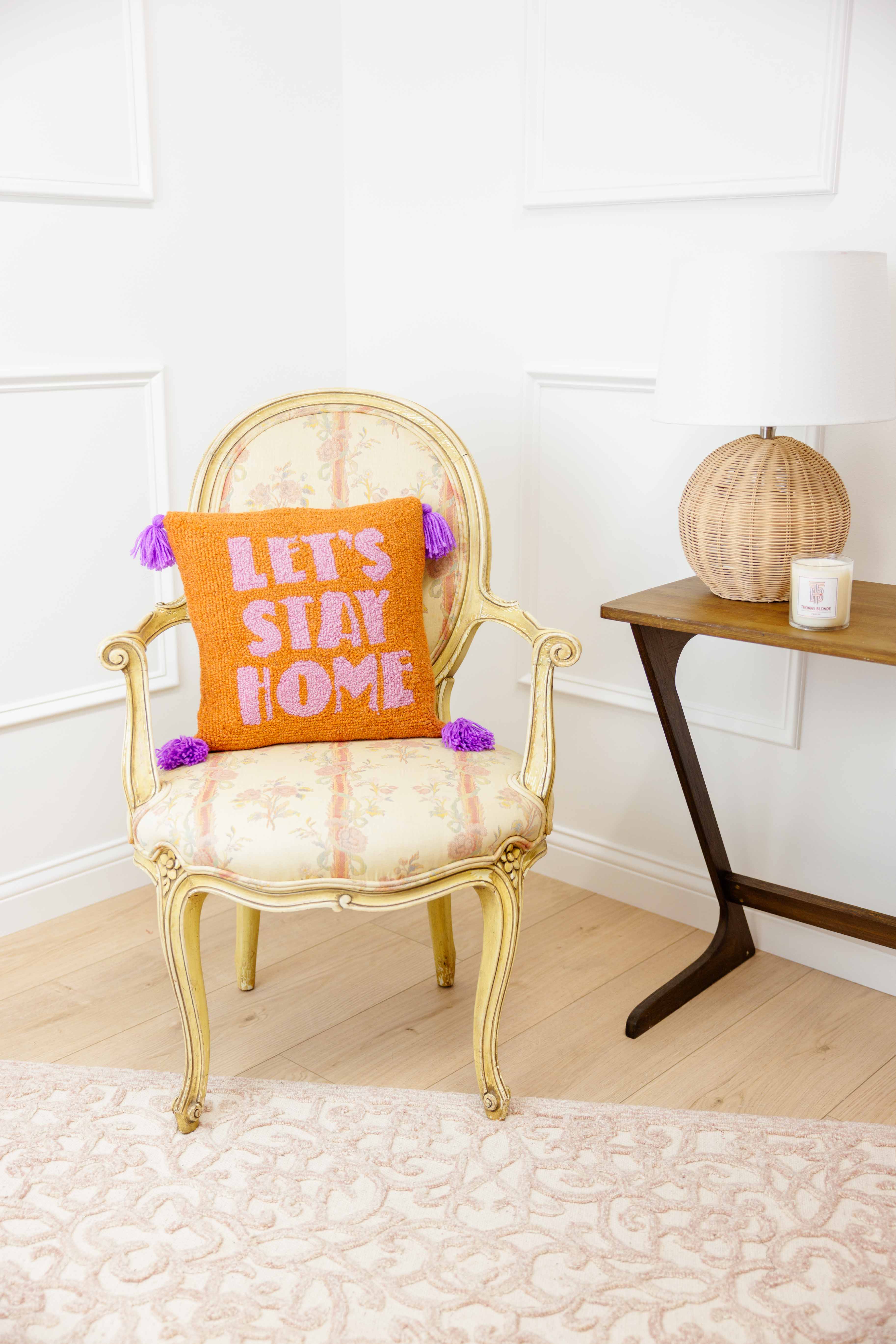 Let's Stay Home Hook Pillow