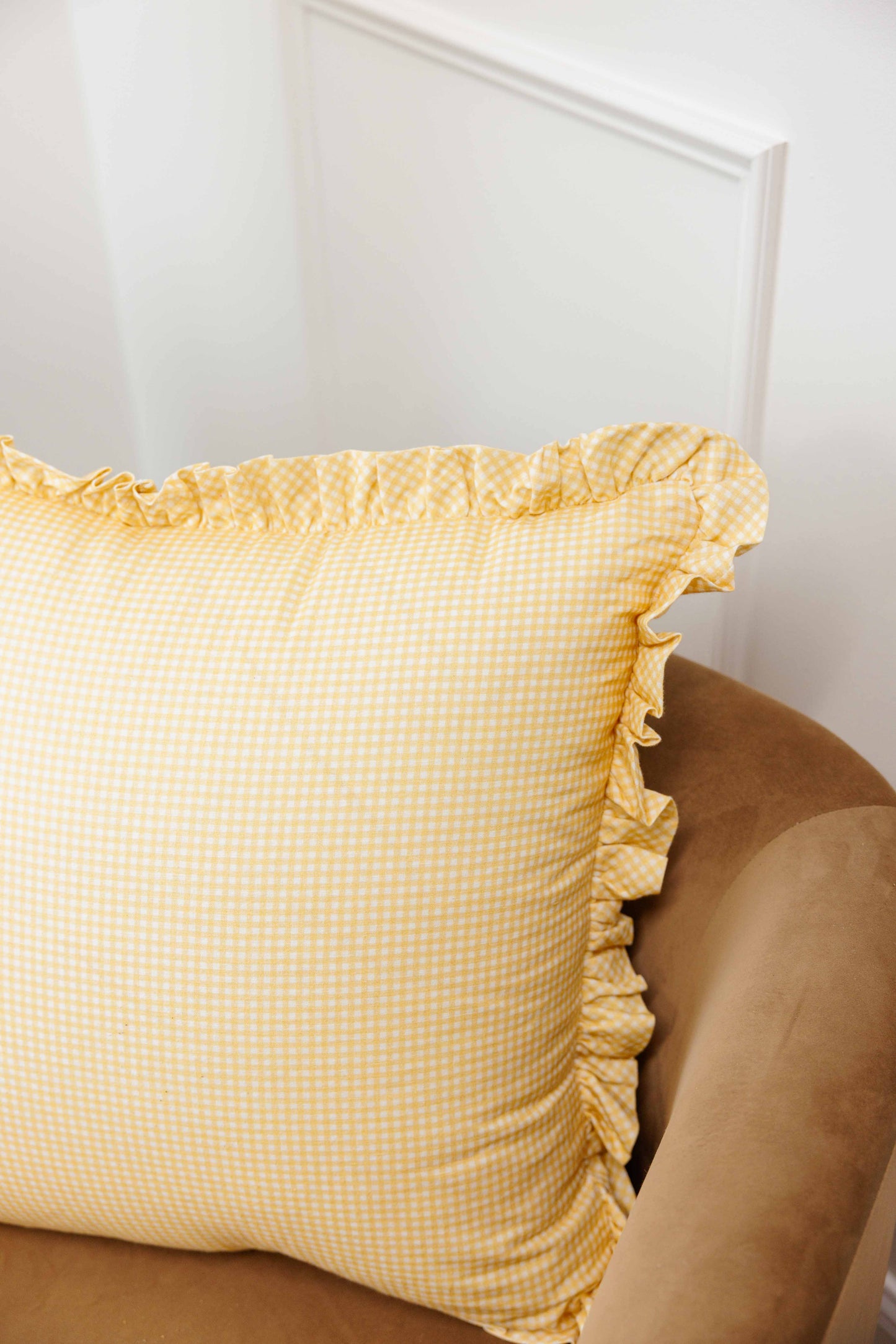 Savannah Gingham Pillow in Gold