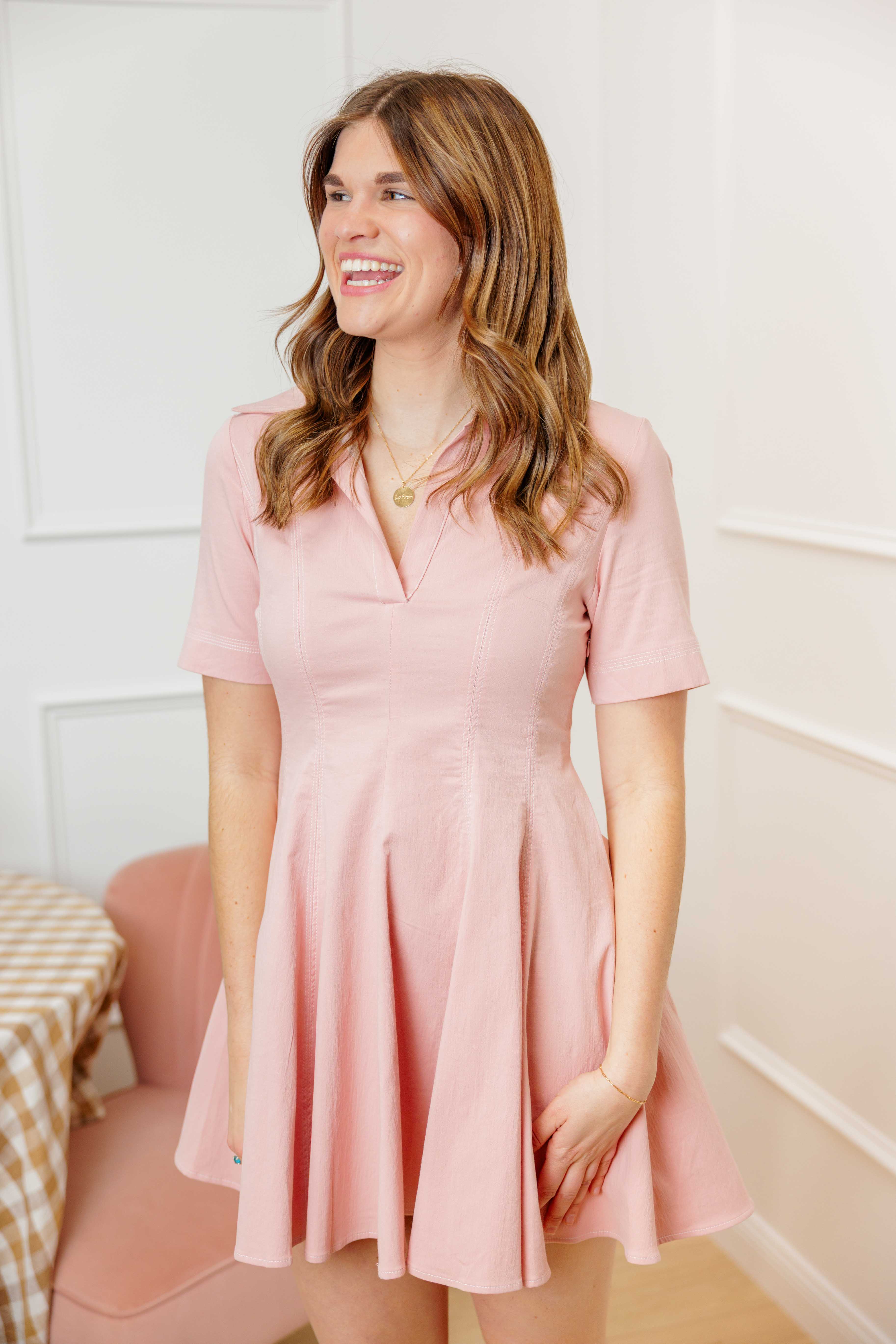 Pink Fit & Flare Dress
