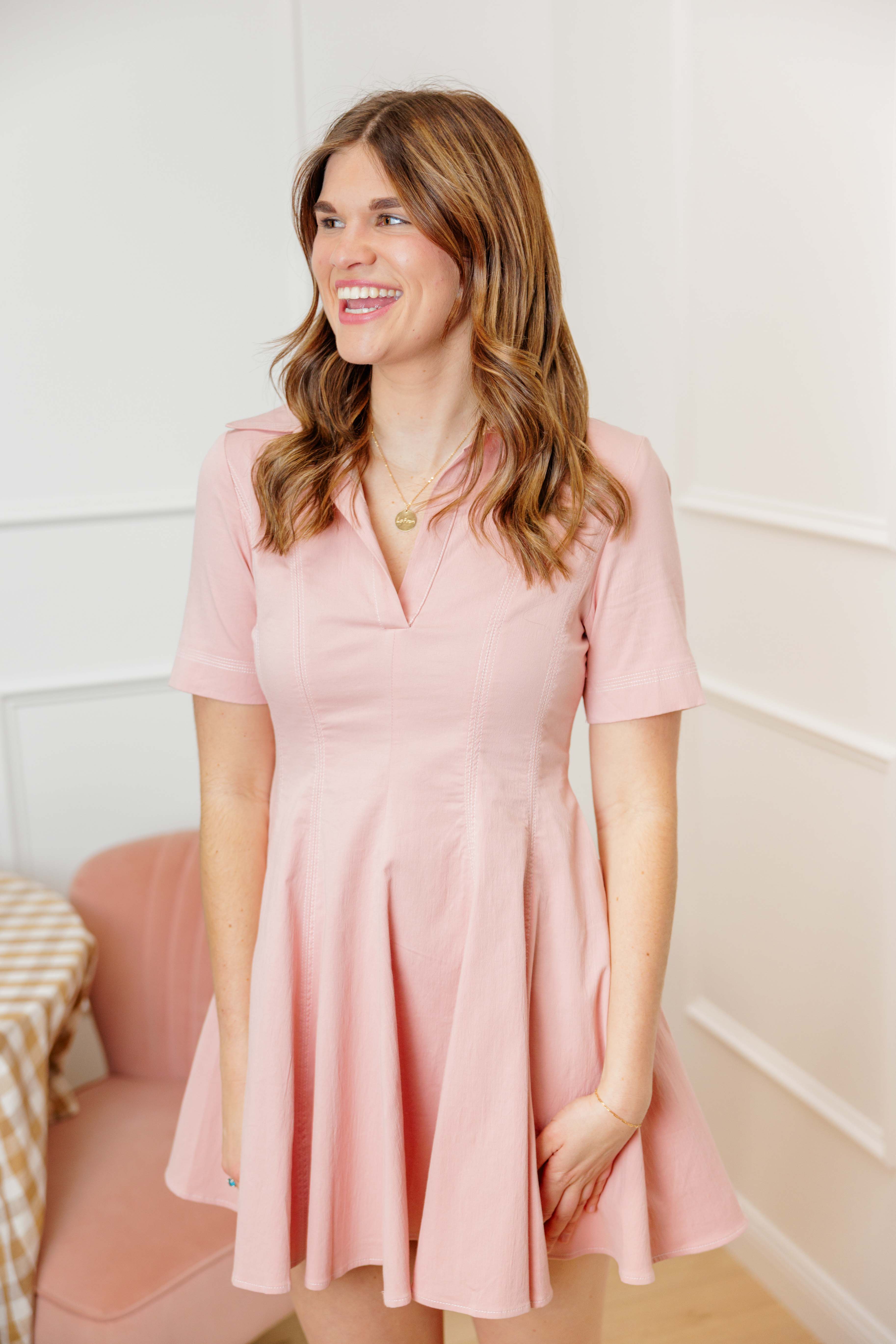 Pink Fit & Flare Dress