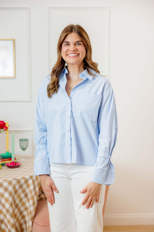 Sky Button Blouse