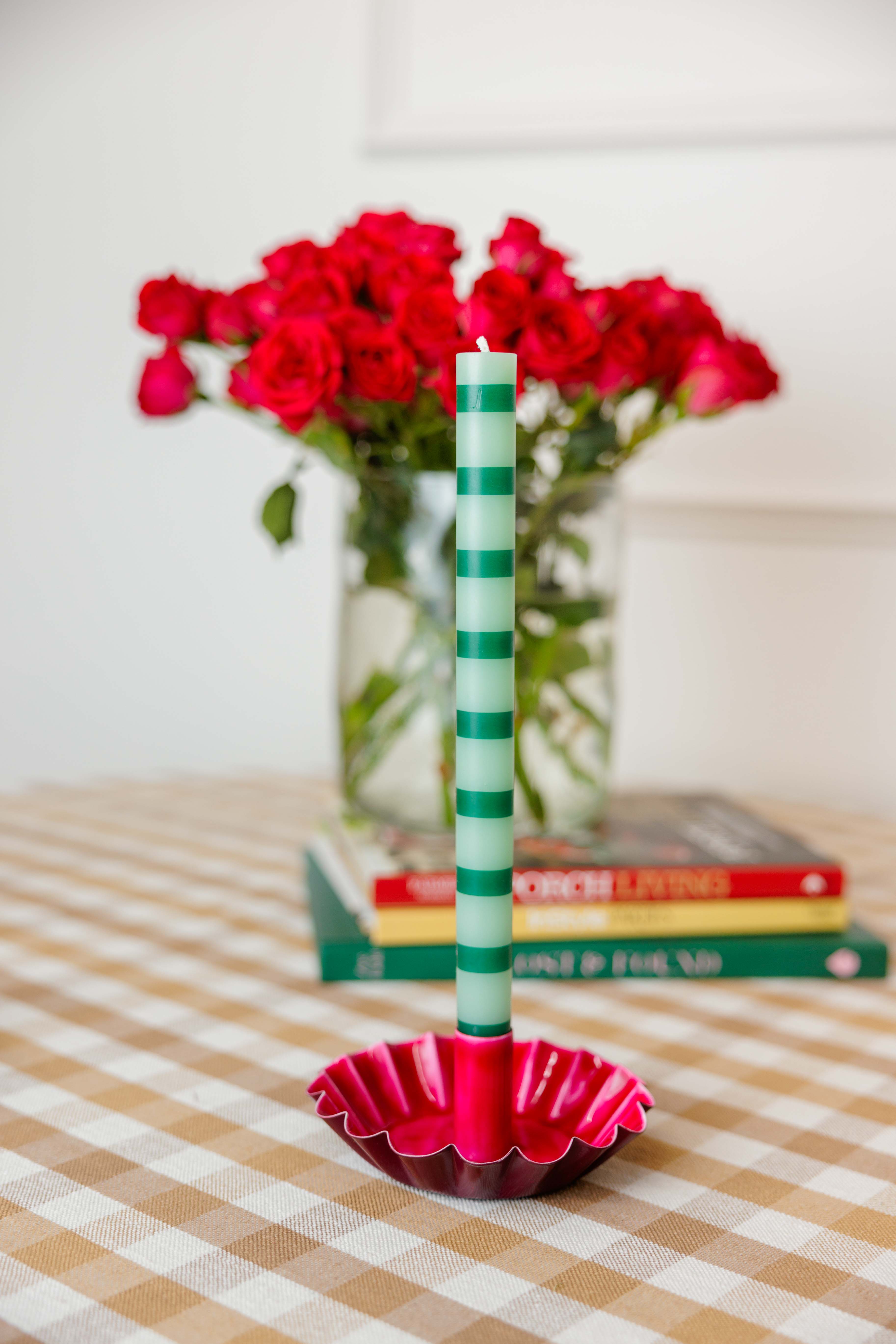 Stripe Dinner Candles