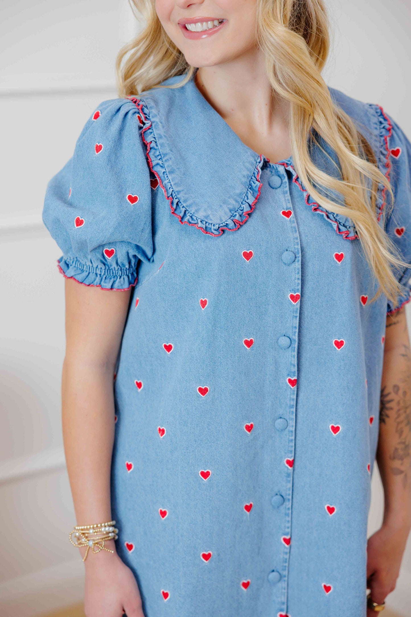 Denim Heart Mini Dress