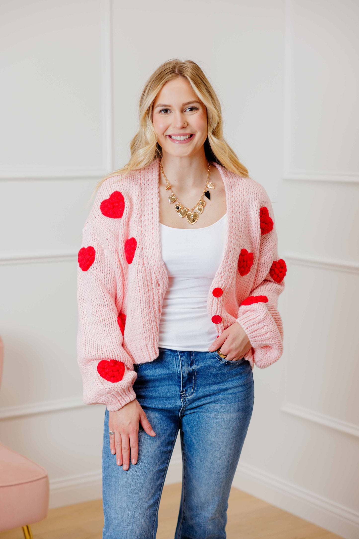 Blushing Hearts Cardigan