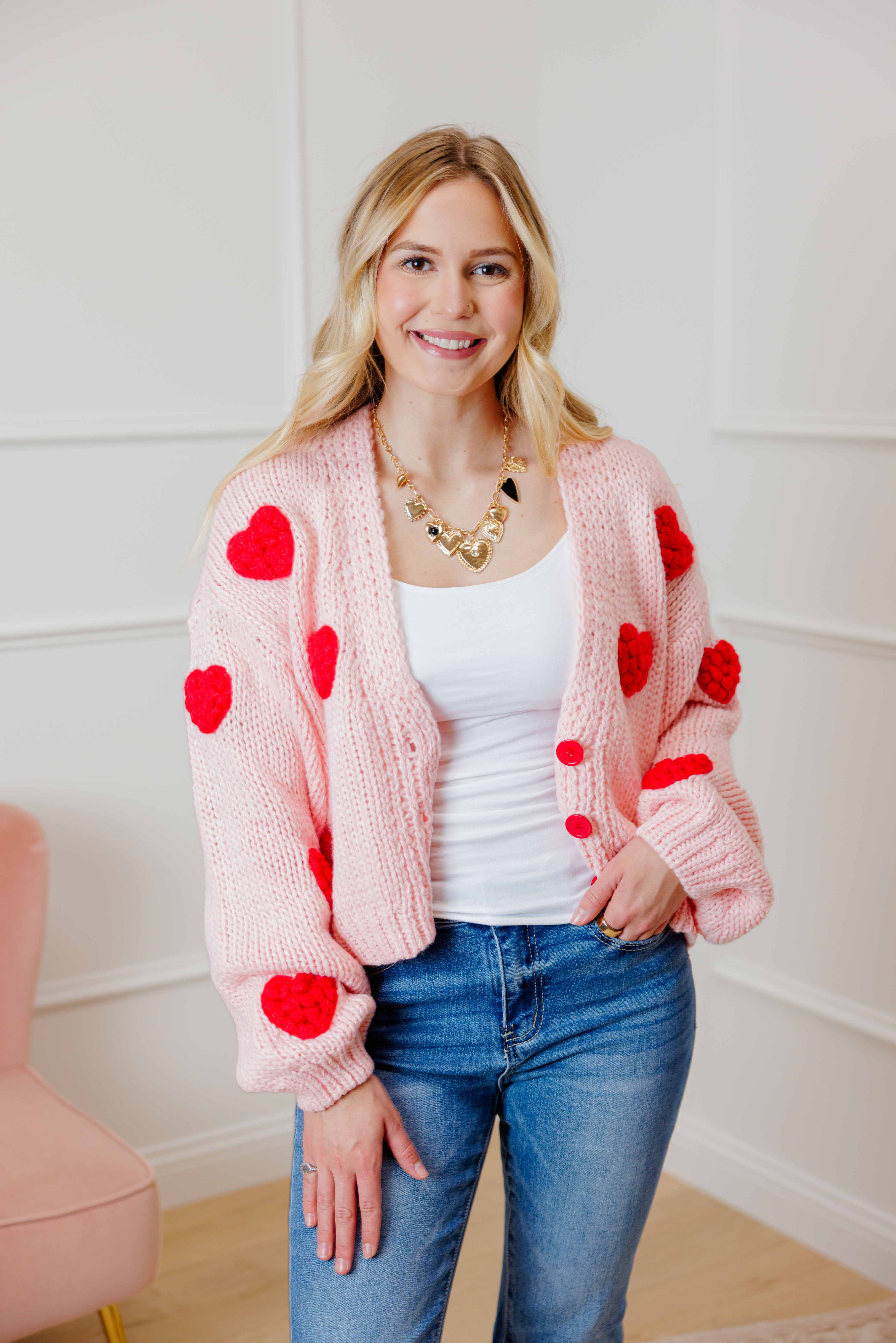 Blushing Hearts Cardigan