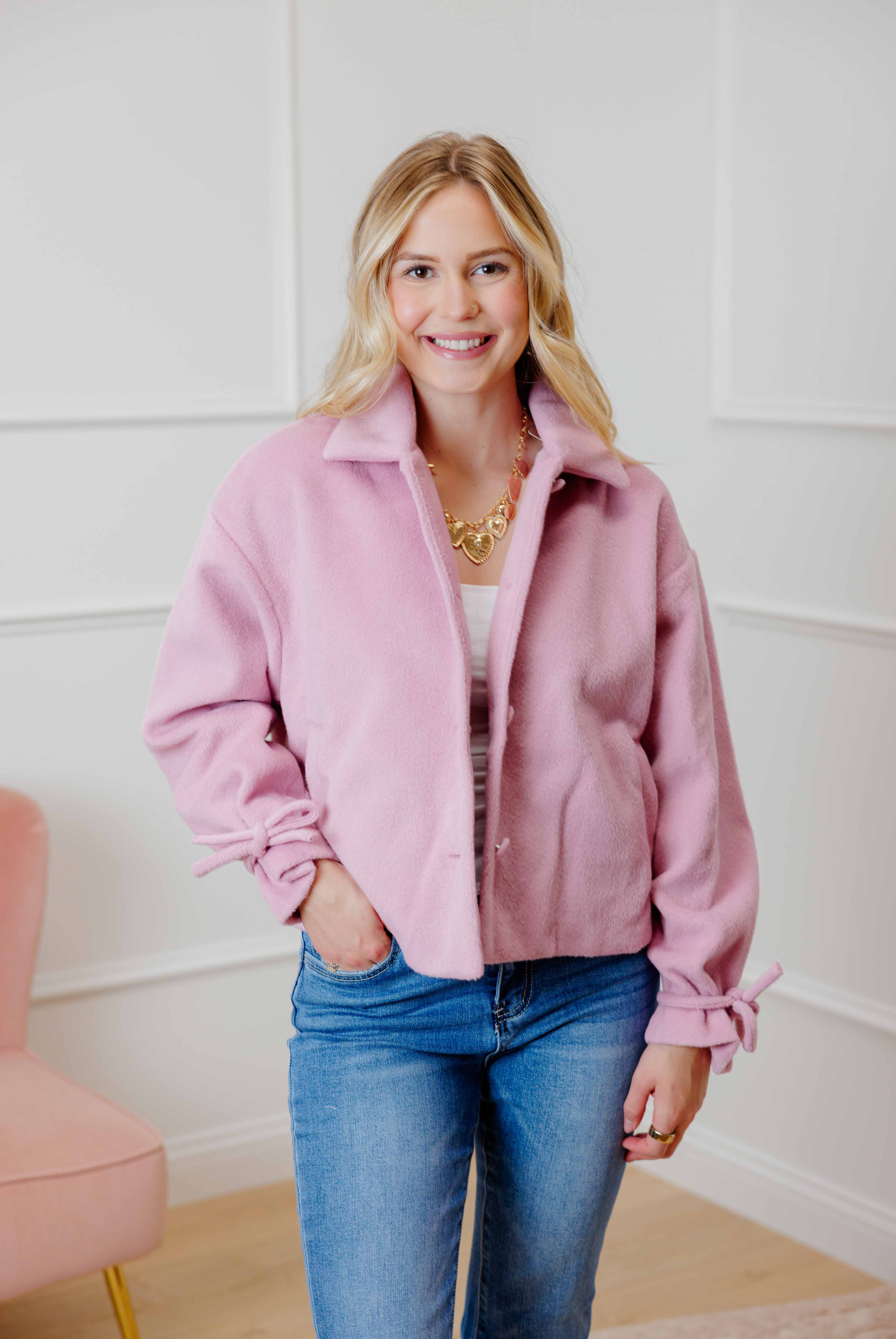 Pink Bow Tie Coat
