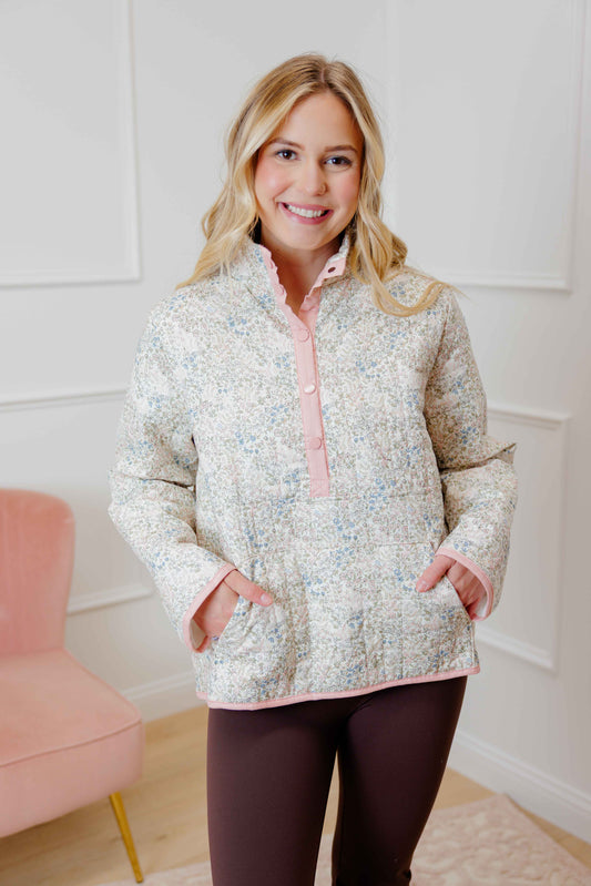 Ivory Ditsy Floral Pullover