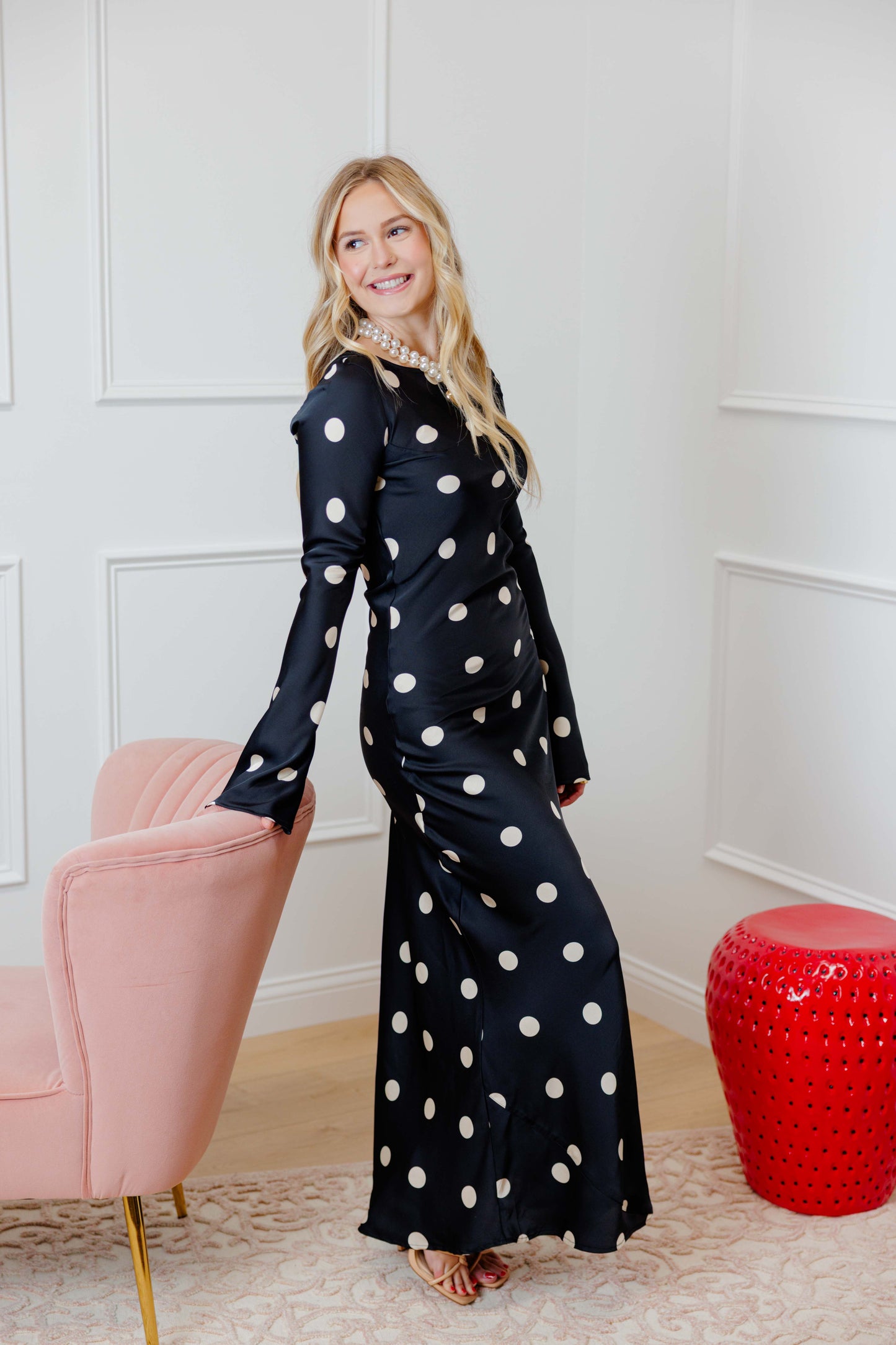 Black Georgie Dot Dress