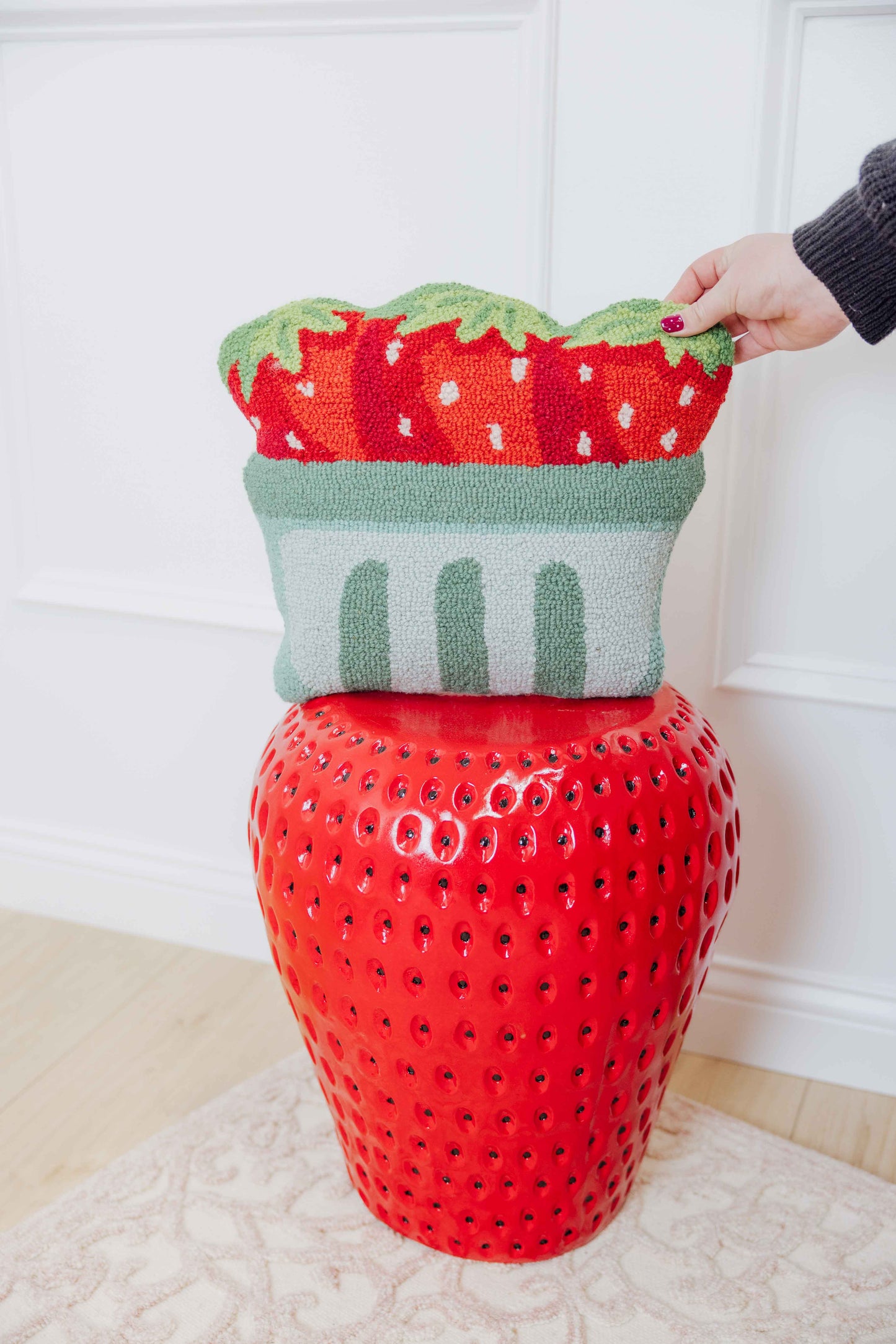 Strawberry Shaped Hook Pillow