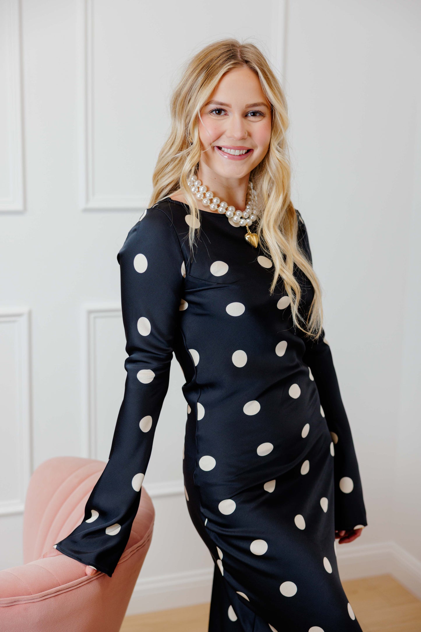 Black Georgie Dot Dress
