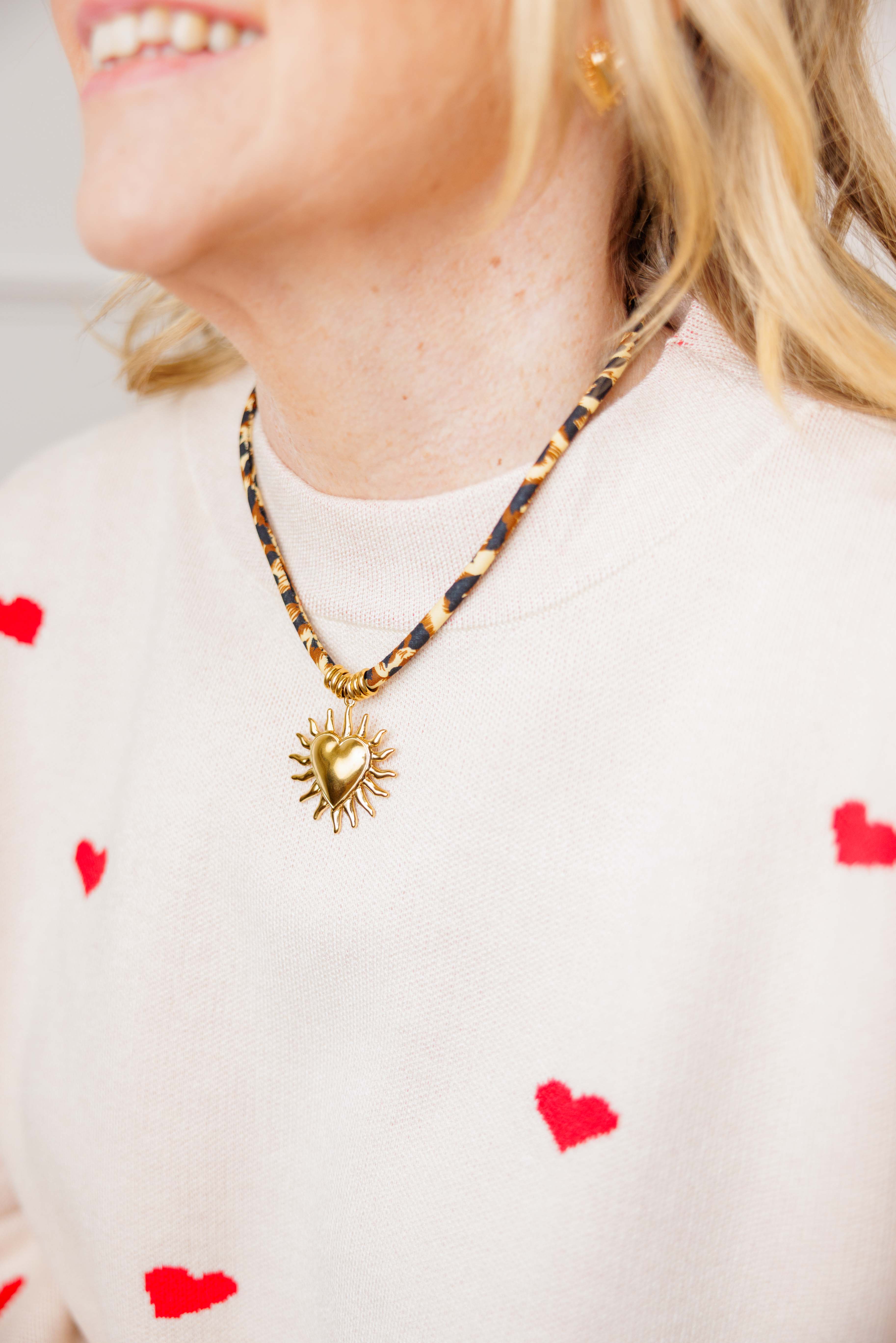 Leopard Velvet Cord Necklace