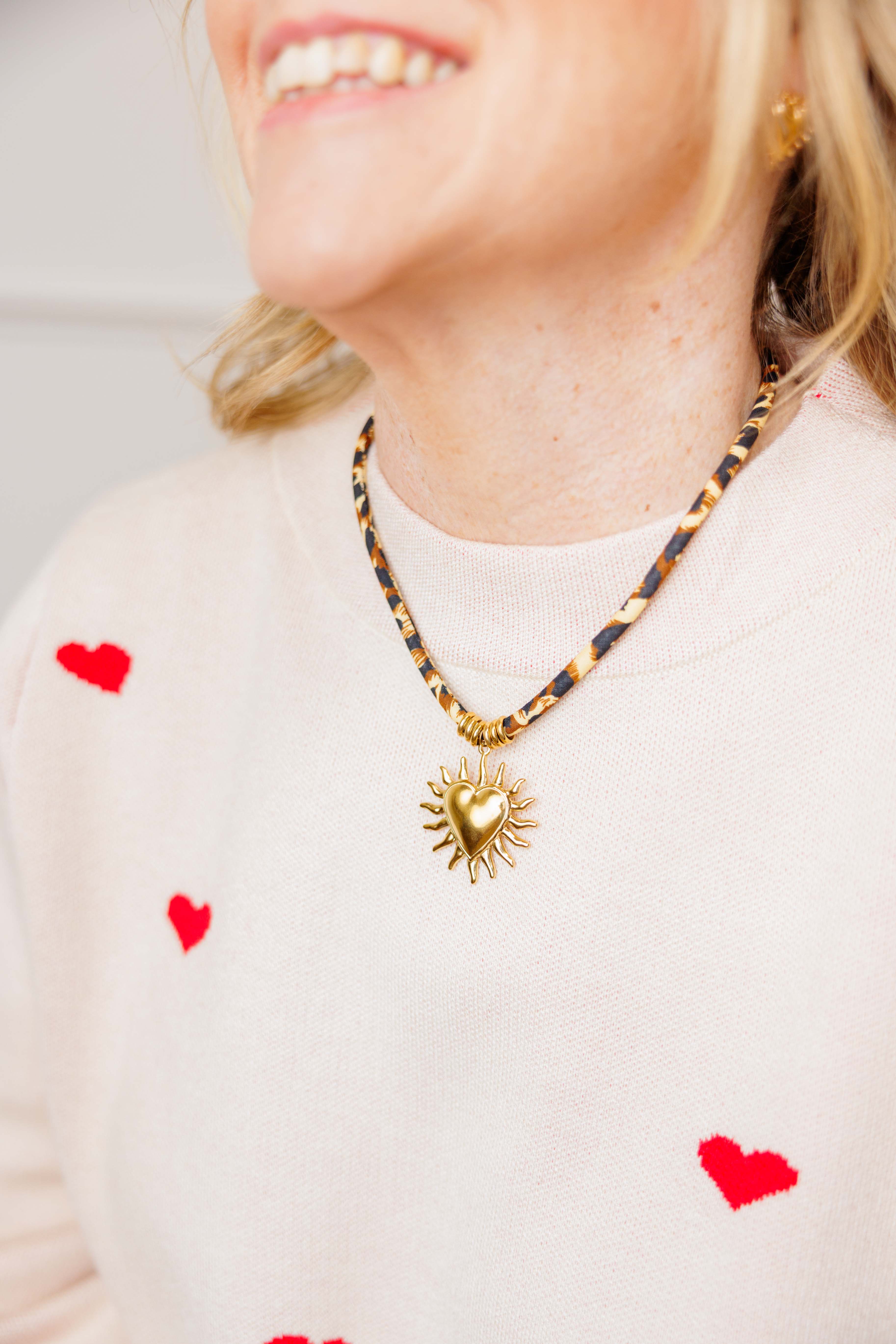 Leopard Velvet Cord Necklace