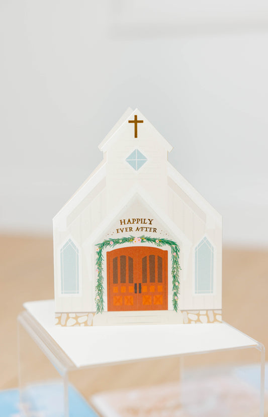 Wedding Chapel Die-Cut Greeting Card