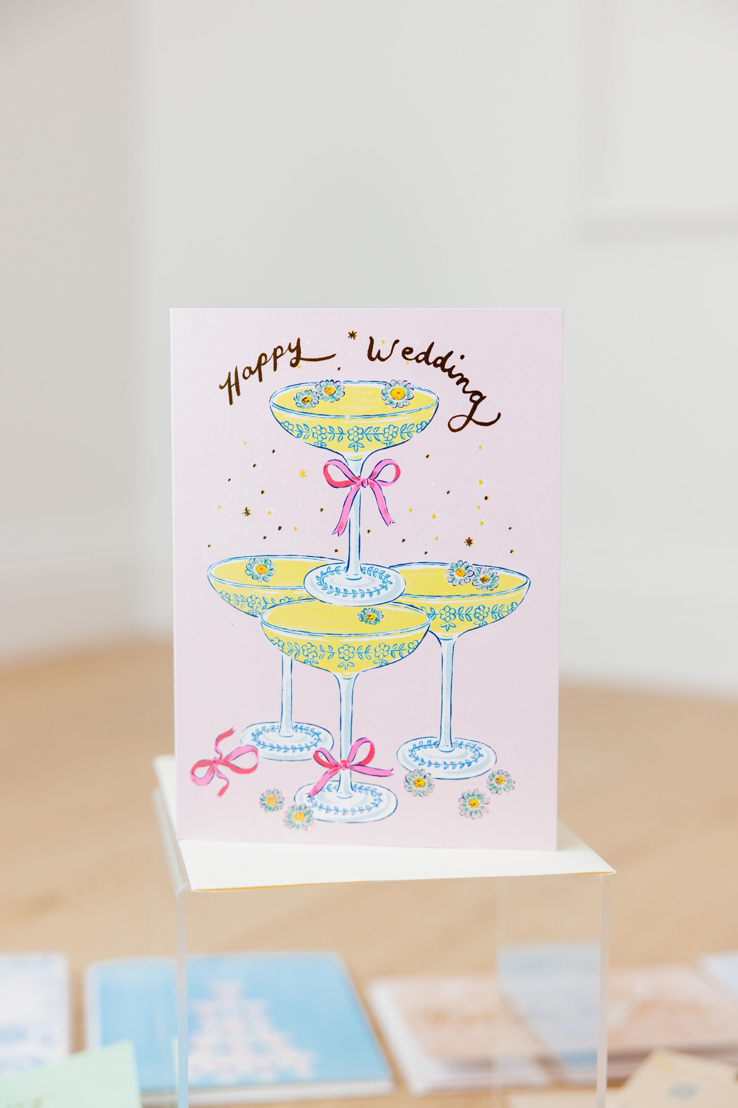 Champagne Tower Happy Wedding Card